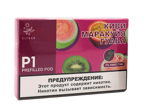 Картридж ElfBar P1 заправленный Kiwi Passion Guava